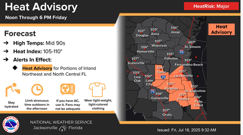 Graphic depicting the verbiage Heat Advisory