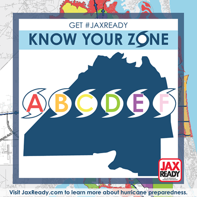 Graphic that states know your zone with evacuation zones listed